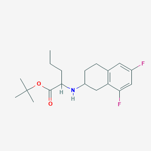 molecular formula C19H27F2NO2 B3321076 tert-butyl 2-[(6,8-difluoro-1,2,3,4-tetrahydronaphthalen-2-yl)amino]pentanoate CAS No. 1309869-67-7