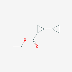 molecular formula C9H14O2 B3321098 Ethyl 2-cyclopropylcyclopropane-1-carboxylate CAS No. 1311073-24-1