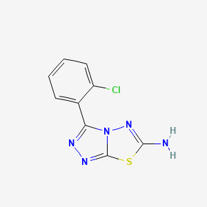 molecular formula C9H6ClN5S B3321217 3-(2-Chlorophenyl)-[1,2,4]triazolo[3,4-b][1,3,4]thiadiazol-6-amine CAS No. 13182-73-5