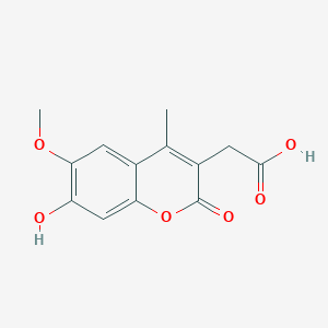 molecular formula C13H12O6 B3321360 2-(7-hydroxy-6-methoxy-4-methyl-2-oxo-2H-chromen-3-yl)acetic acid CAS No. 1338937-21-5