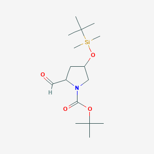molecular formula C16H31NO4Si B3321425 tert-Butyl 4-((tert-butyldimethylsilyl)oxy)-2-formylpyrrolidine-1-carboxylate CAS No. 134441-71-7