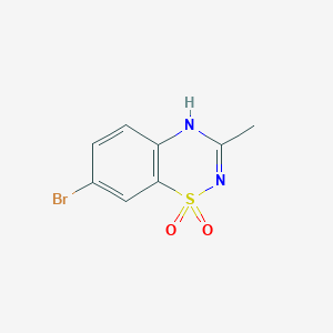 molecular formula C8H7BrN2O2S B3321449 7-Bromo-3-methyl-4H-1$L^{6},2,4-benzothiadiazine-1,1-dione CAS No. 13460-15-6