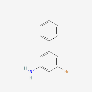 molecular formula C12H10BrN B3321619 5-Bromo-[1,1'-biphenyl]-3-amine CAS No. 136649-27-9