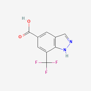 molecular formula C9H5F3N2O2 B3321694 7-(trifluoromethyl)-1H-indazole-5-carboxylic acid CAS No. 1374258-45-3