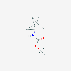 molecular formula C11H19NO2 B3321963 tert-butyl N-(3-methyl-1-bicyclo[1.1.1]pentanyl)carbamate CAS No. 1403865-40-6