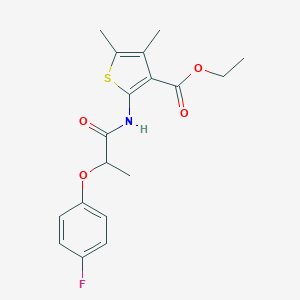 molecular formula C18H20FNO4S B332200 ethyl 2-[2-(4-fluorophenoxy)propanamido]-4,5-dimethylthiophene-3-carboxylate 