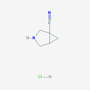 molecular formula C6H9ClN2 B3322152 3-Azabicyclo[3.1.0]hexane-1-carbonitrile hydrochloride CAS No. 1421939-67-4