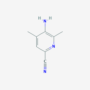 molecular formula C8H9N3 B3322245 5-Amino-4,6-dimethylpicolinonitrile CAS No. 1429510-82-6