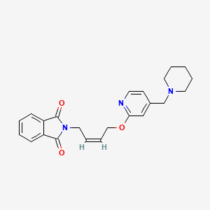 molecular formula C23H25N3O3 B3322496 N-[(Z)-4-[4-(Piperidinomethyl)-2-pyridyloxy]-2-butenyl]phthalimide CAS No. 146269-98-9