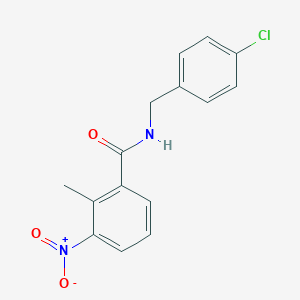 molecular formula C15H13ClN2O3 B332253 N-[(4-chlorophenyl)methyl]-2-methyl-3-nitrobenzamide 