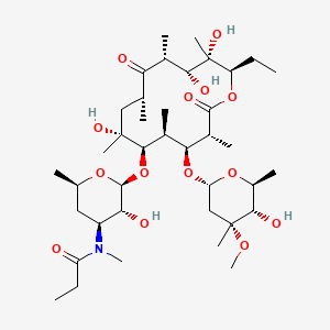 molecular formula C39H69NO14 B3322559 N-Demethyl-N-propanoylerythromycin A CAS No. 147702-49-6