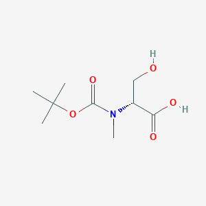 molecular formula C9H17NO5 B3322570 (R)-2-((tert-Butoxycarbonyl)(methyl)amino)-3-hydroxypropanoic acid CAS No. 1481684-50-7