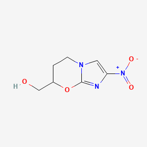 molecular formula C7H9N3O4 B3322840 (2-nitro-6,7-dihydro-5H-imidazo[2,1-b][1,3]oxazin-7-yl)methanol CAS No. 1541204-54-9