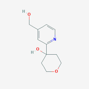 molecular formula C11H15NO3 B3322913 4-[4-(Hydroxymethyl)pyridin-2-yl]oxan-4-ol CAS No. 156151-84-7