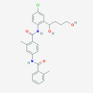 molecular formula C26H27ClN2O4 B3323032 N-[4-chloro-2-(1,4-dihydroxybutyl)phenyl]-2-methyl-4-[(2-methylbenzoyl)amino]benzamide CAS No. 1587638-01-4