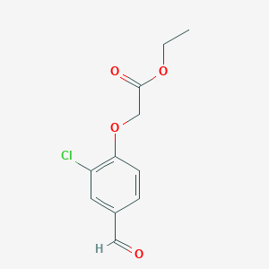 molecular formula C11H11ClO4 B3323240 Ethyl 2-(2-chloro-4-formylphenoxy)acetate CAS No. 16231-54-2