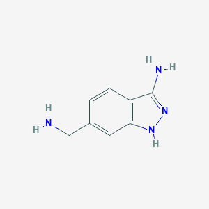 molecular formula C8H10N4 B033233 6-(Aminomethyl)-1H-indazol-3-amine CAS No. 368426-75-9