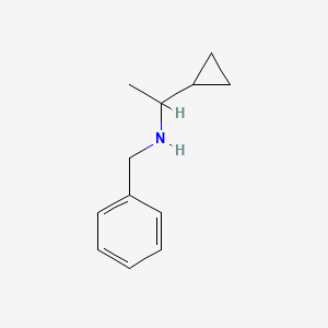molecular formula C12H17N B3323313 N-benzyl-1-cyclopropylethanamine CAS No. 163667-52-5
