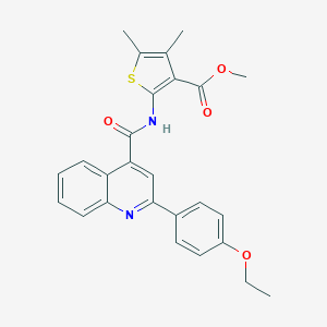 molecular formula C26H24N2O4S B332334 METHYL 2-({[2-(4-ETHOXYPHENYL)-4-QUINOLYL]CARBONYL}AMINO)-4,5-DIMETHYL-3-THIOPHENECARBOXYLATE 