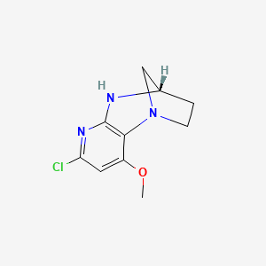 molecular formula C10H12ClN3O B3323369 (4S)-7-Chloro-9-methoxy-2,3,4,5-tetrahydro-1,4-methanopyrido[2,3-b][1,4]diazepine CAS No. 1638604-09-7