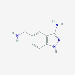 molecular formula C8H10N4 B033234 5-(Aminomethyl)-1H-indazol-3-amine CAS No. 267876-23-3