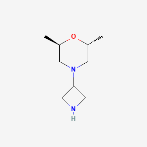 molecular formula C9H18N2O B3323549 (2R,6R)-4-(Azetidin-3-yl)-2,6-dimethylmorpholine CAS No. 1638771-28-4