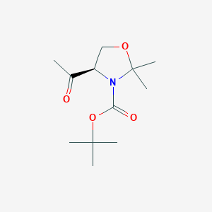 molecular formula C12H21NO4 B3323658 (R)-Tert-butyl 4-acetyl-2,2-dimethyloxazolidine-3-carboxylate CAS No. 167102-63-8