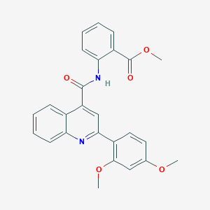 molecular formula C26H22N2O5 B332369 METHYL 2-({[2-(2,4-DIMETHOXYPHENYL)-4-QUINOLYL]CARBONYL}AMINO)BENZOATE 