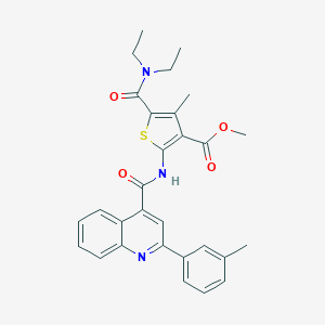 molecular formula C29H29N3O4S B332375 METHYL 5-[(DIETHYLAMINO)CARBONYL]-4-METHYL-2-({[2-(3-METHYLPHENYL)-4-QUINOLYL]CARBONYL}AMINO)-3-THIOPHENECARBOXYLATE 