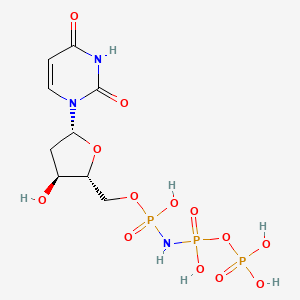 molecular formula C9H16N3O13P3 B3323779 2'-Deoxyuridine 5'-alpha,beta-imido-triphosphate 