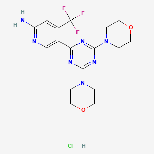 molecular formula C17H21ClF3N7O2 B3324271 Bimiralisib hydrochloride CAS No. 1820902-72-4