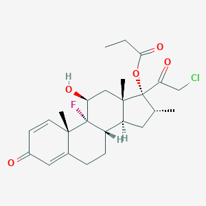 molecular formula C25H32ClFO5 B033247 21-Chloro-9-fluoro-11beta,17-dihydroxy-16alpha-methylpregna-1,4-diene-3,20-dione 17-Propionate CAS No. 25122-52-5
