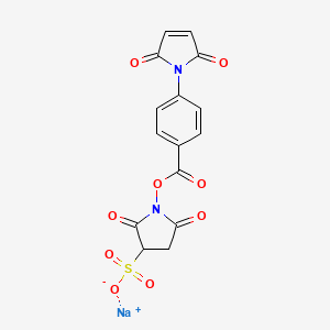 molecular formula C15H9N2NaO9S B3324999 sodium;1-[4-(2,5-dioxopyrrol-1-yl)benzoyl]oxy-2,5-dioxopyrrolidine-3-sulfonate CAS No. 202413-99-8