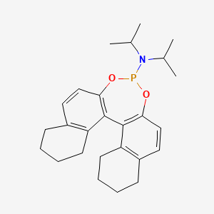 molecular formula C26H34NO2P B3325215 N,N-di(propan-2-yl)-12,14-dioxa-13-phosphapentacyclo[13.8.0.02,11.03,8.018,23]tricosa-1(15),2(11),3(8),9,16,18(23)-hexaen-13-amine CAS No. 208593-05-9