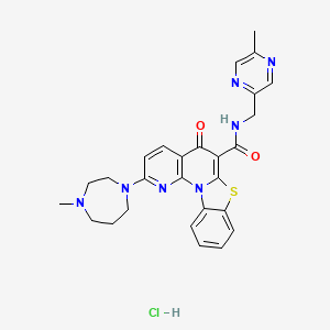 2-(4-Methyl-1,4-diazepan-1-yl)-N-((5-methylpyrazin-2-yl)methyl)-5-oxo-5H-benzo[4,5]thiazolo[3,2-a][1,8]naphthyridine-6-carboxamide hydrochloride