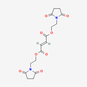 molecular formula C16H18N2O8 B3325333 Bis(2-(2,5-dioxopyrrolidin-1-yl)ethyl) fumarate CAS No. 2101811-40-7