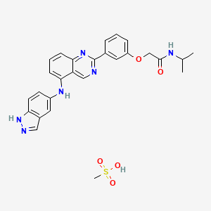 molecular formula C27H28N6O5S B3325381 贝鲁苏迪尔甲磺酸盐 CAS No. 2109704-99-4