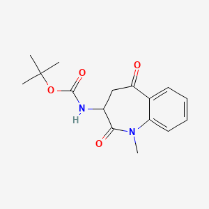molecular formula C16H20N2O4 B3325430 tert-Butyl (S)-(1-methyl-2,5-dioxo-2,3,4,5-tetrahydro-1H-benzo[b]azepin-3-yl)carbamate CAS No. 2124261-93-2