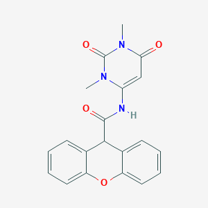 molecular formula C20H17N3O4 B332549 N~9~-(1,3-DIMETHYL-2,6-DIOXO-1,2,3,6-TETRAHYDRO-4-PYRIMIDINYL)-9H-XANTHENE-9-CARBOXAMIDE 