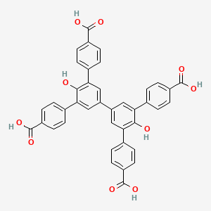 molecular formula C40H26O10 B3325493 [1,1':3',1'':3'',1'''-Quaterphenyl]-4,4'''-dicarboxylic acid, 5',5''-bis(4-carboxyphenyl)-4'',6'-dihydroxy- CAS No. 2143095-89-8