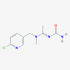 molecular formula C10H13ClN4O B3325527 (E)-N'-Carbamoyl-N-((6-chloropyridin-3-yl)methyl)-N-methylacetimidamide CAS No. 215366-29-3