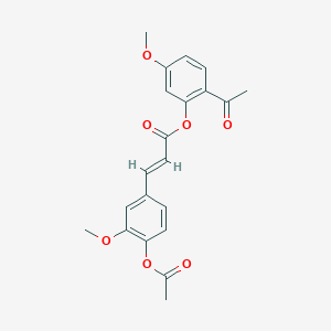 2-Propenoic acid,3-[4-(acetyloxy)-3-methoxyphenyl]-,2-acetyl-5-methoxyphenyl ester