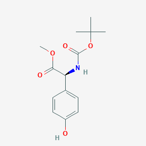 molecular formula C14H19NO5 B3325993 (S)-Methyl 2-((tert-butoxycarbonyl)amino)-2-(4-hydroxyphenyl)acetate CAS No. 225517-15-7