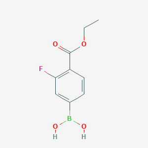 molecular formula C9H10BFO4 B033262 4-Ethoxycarbonyl-3-fluorophenylboronic acid CAS No. 874288-38-7
