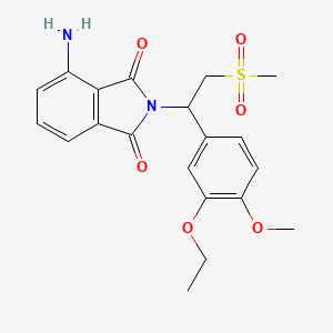 molecular formula C20H22N2O6S B3326429 4-Amino-2-[1-(3-ethoxy-4-methoxyphenyl)-2-(methylsulfonyl)ethyl]-1H-isoindole-1,3(2H)-dione CAS No. 253168-83-1