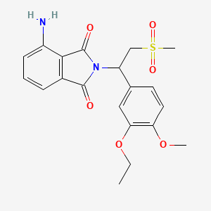 1H-Isoindole-1,3(2H)-dione, 4-amino-2-[(1S)-1-(3-ethoxy-4-methoxyphenyl)-2-(methylsulfonyl)ethyl]-