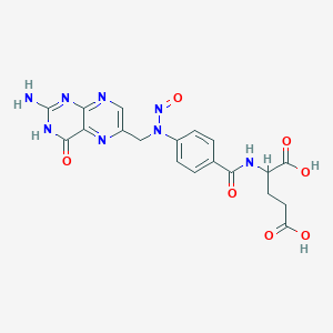 molecular formula C19H18N8O7 B3326577 L-glutamic acid,n-[4-[[(2-amino-1,4-dihydro-4-oxo-6-pteridinyl)methyl]nitrosoamino]benzoyl]-(9ci) CAS No. 26360-21-4