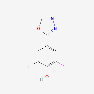 molecular formula C8H4I2N2O2 B3327186 2,6-Diiodo-4-(1,3,4-oxadiazol-2-yl)phenol CAS No. 31963-93-6