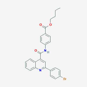 molecular formula C27H23BrN2O3 B332726 BUTYL 4-[2-(4-BROMOPHENYL)QUINOLINE-4-AMIDO]BENZOATE 