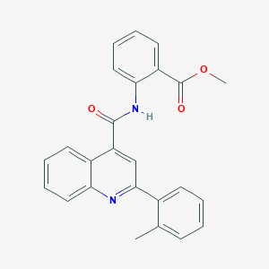 molecular formula C25H20N2O3 B332745 METHYL 2-({[2-(2-METHYLPHENYL)-4-QUINOLYL]CARBONYL}AMINO)BENZOATE 
